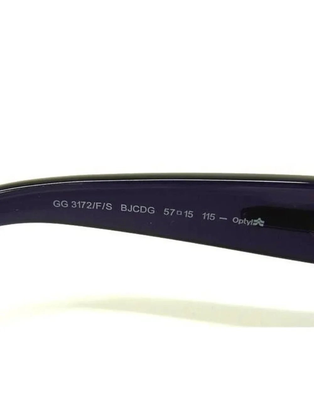 Gucci Sunglasses S Purple Lens Clear Gradation Acetate Rhinestone Eyewear